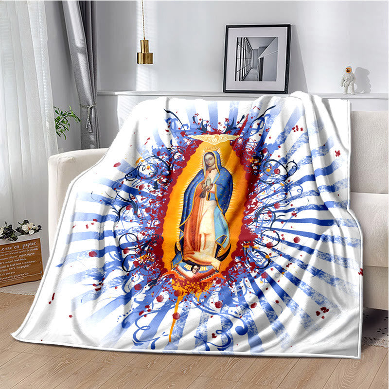Christianartworkshop Virgin of Guadalupe Religiou Flannel Blanket: Spiritual Comfort for Home