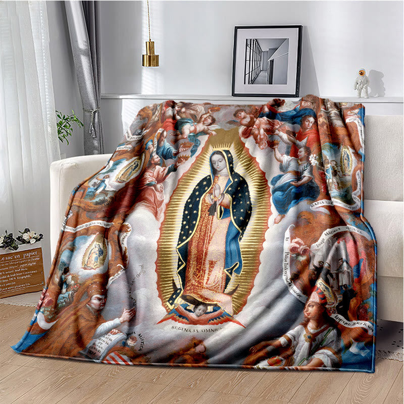 Christianartworkshop Virgin of Guadalupe Religiou Flannel Blanket: Spiritual Comfort for Home