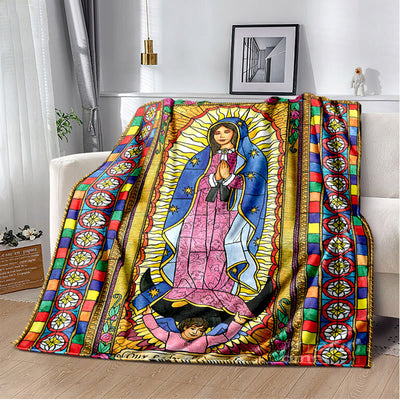 Christianartworkshop Virgin of Guadalupe Religiou Flannel Blanket: Spiritual Comfort for Home