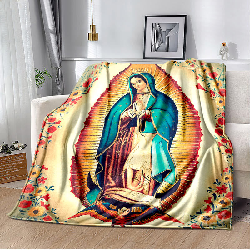 Christianartworkshop Virgin of Guadalupe Religiou Flannel Blanket: Spiritual Comfort for Home
