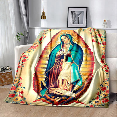 Christianartworkshop Virgin of Guadalupe Religiou Flannel Blanket: Spiritual Comfort for Home