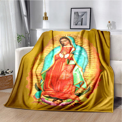 Christianartworkshop Virgin of Guadalupe Religiou Flannel Blanket: Spiritual Comfort for Home