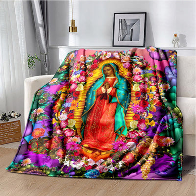 Christianartworkshop Virgin of Guadalupe Religiou Flannel Blanket: Spiritual Comfort for Home