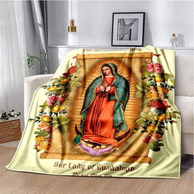 Christianartworkshop Virgin of Guadalupe Religiou Flannel Blanket: Spiritual Comfort for Home