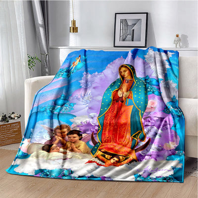 Christianartworkshop Virgin of Guadalupe Religiou Flannel Blanket: Spiritual Comfort for Home