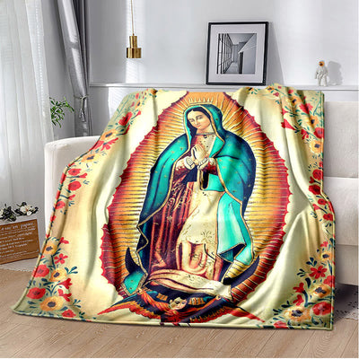 Christianartworkshop Virgin of Guadalupe Religiou Flannel Blanket: Spiritual Comfort for Home