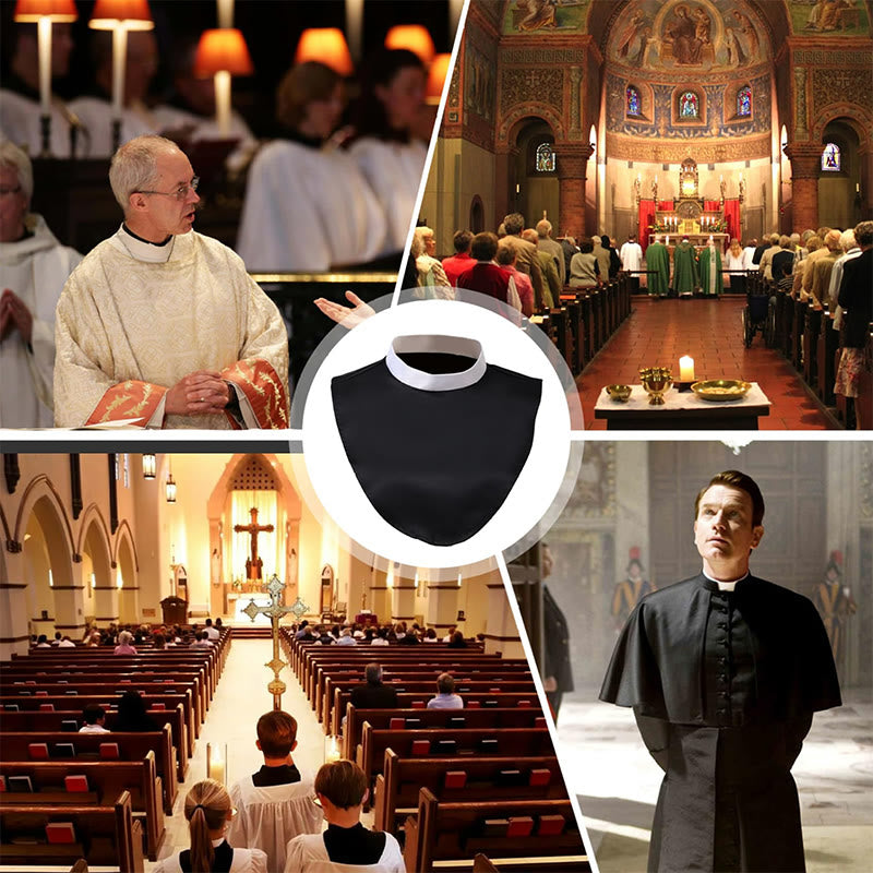 Christianartworkshop Unisex Soft Comfortable Clergy Tab Collar with Insert for Various Activities