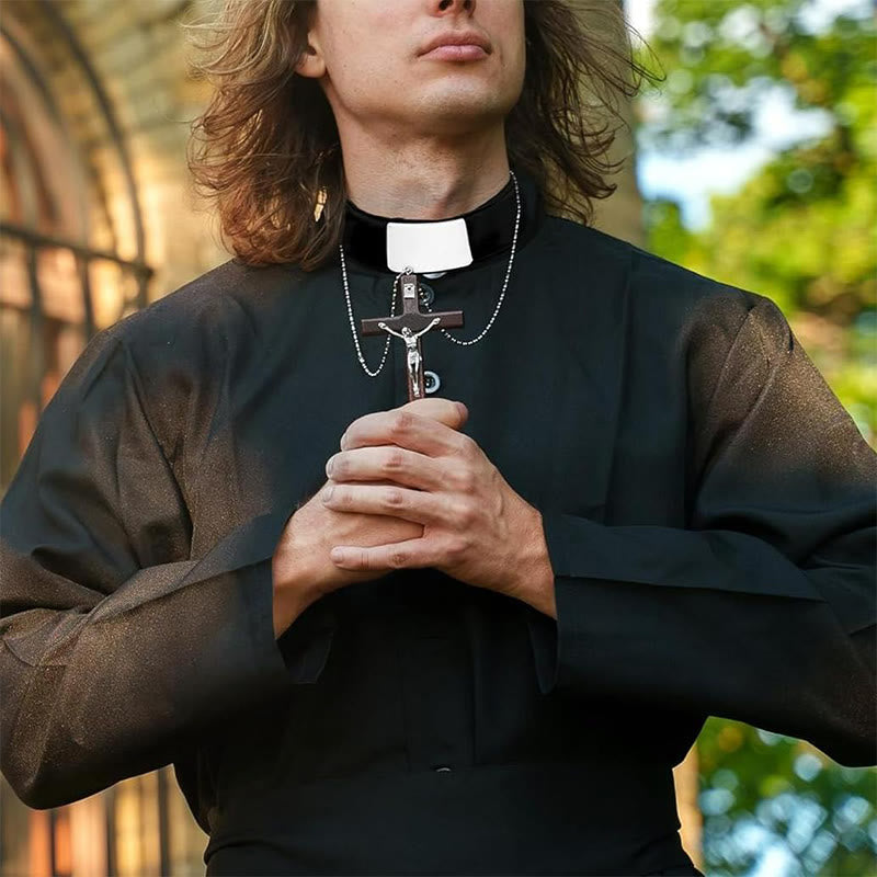 Christianartworkshop Unisex Soft Comfortable Clergy Tab Collar with Insert for Various Activities