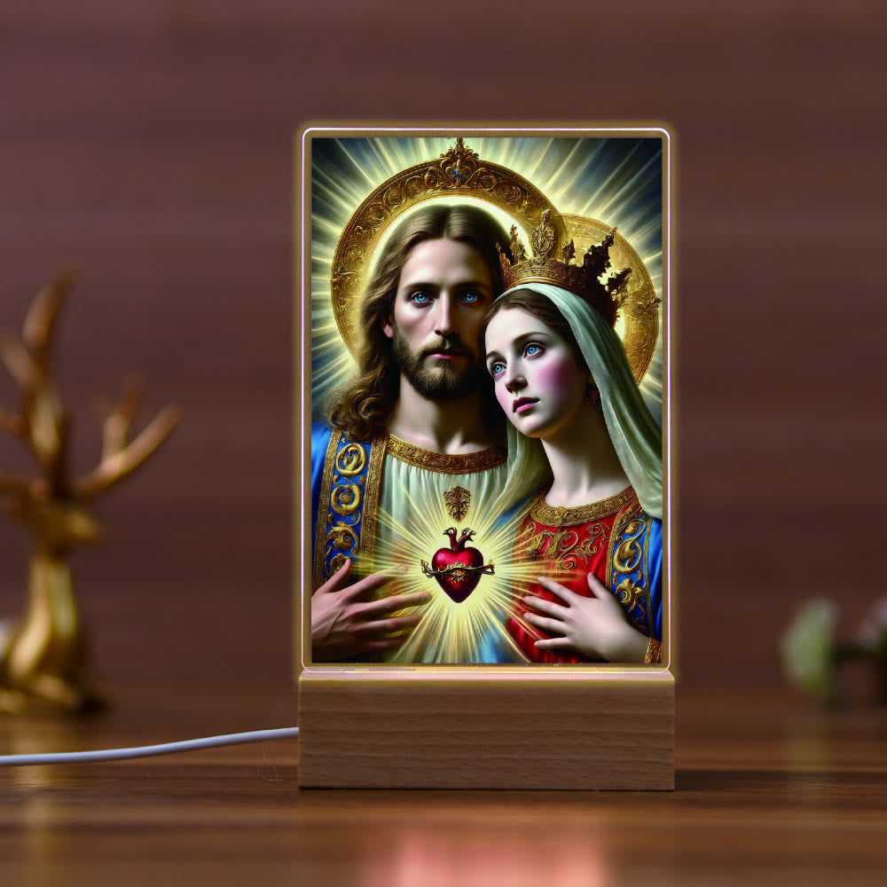 Christianartworkshop Jesus & Mary Religious Night Light: Inherit Blessed Spiritual Legacy