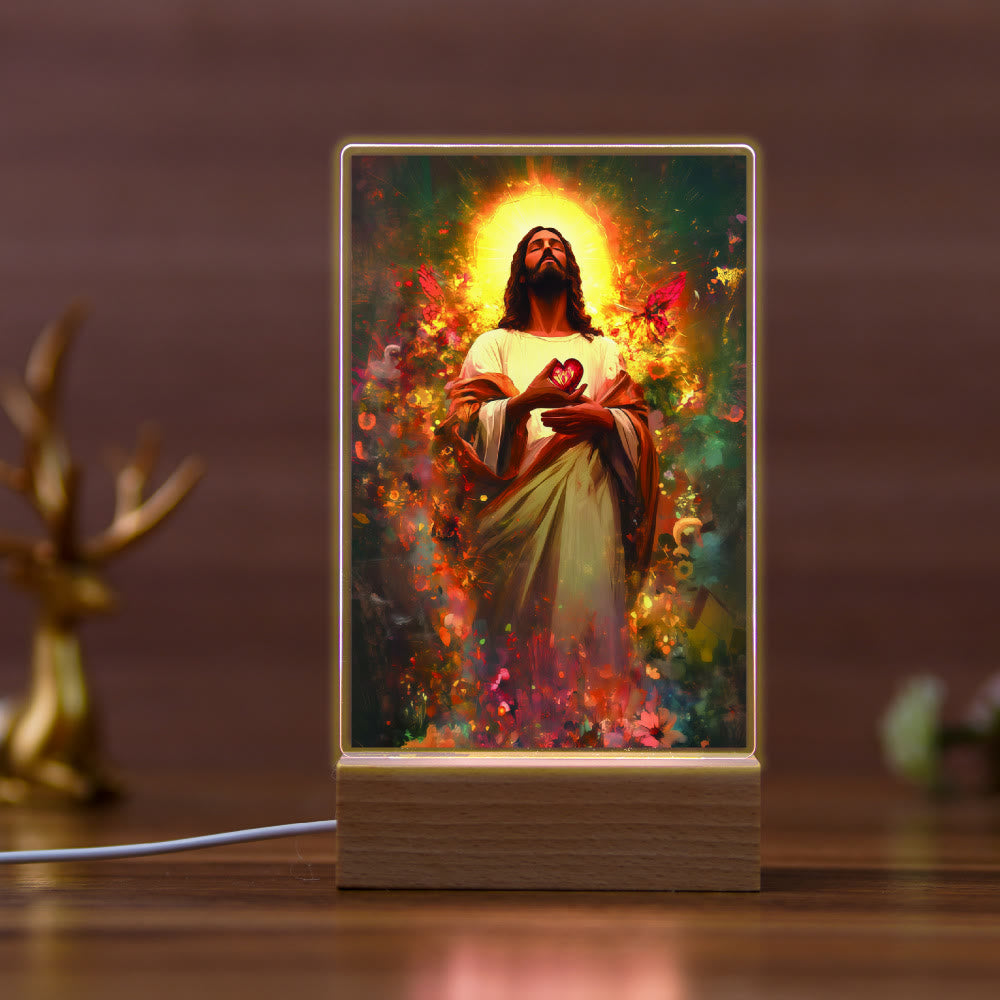 Christianartworkshop Religious Jesus Icon Healing Scene Night Light: Art & Natural Beauty