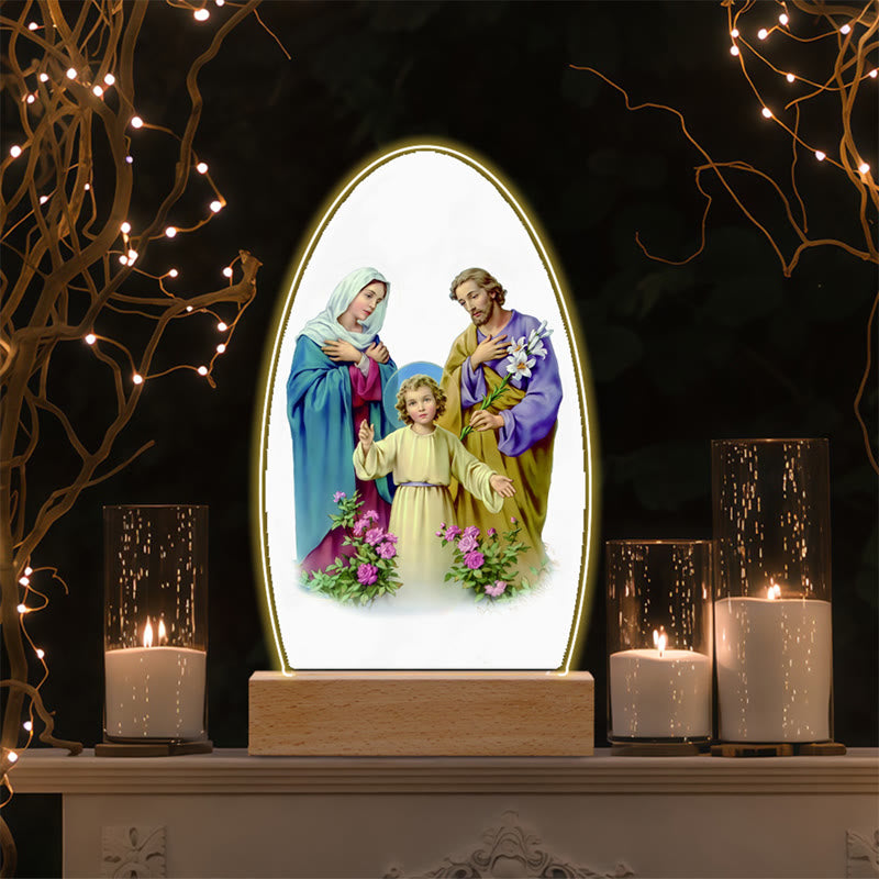 Christianartworkshop Jesus Modern Devotion Colorful Glow Night Light: Oval Silhouette & Artistic Hues