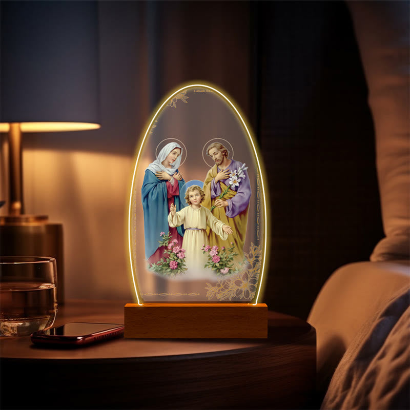 Christianartworkshop Jesus Modern Devotion Colorful Glow Night Light: Oval Silhouette & Artistic Hues