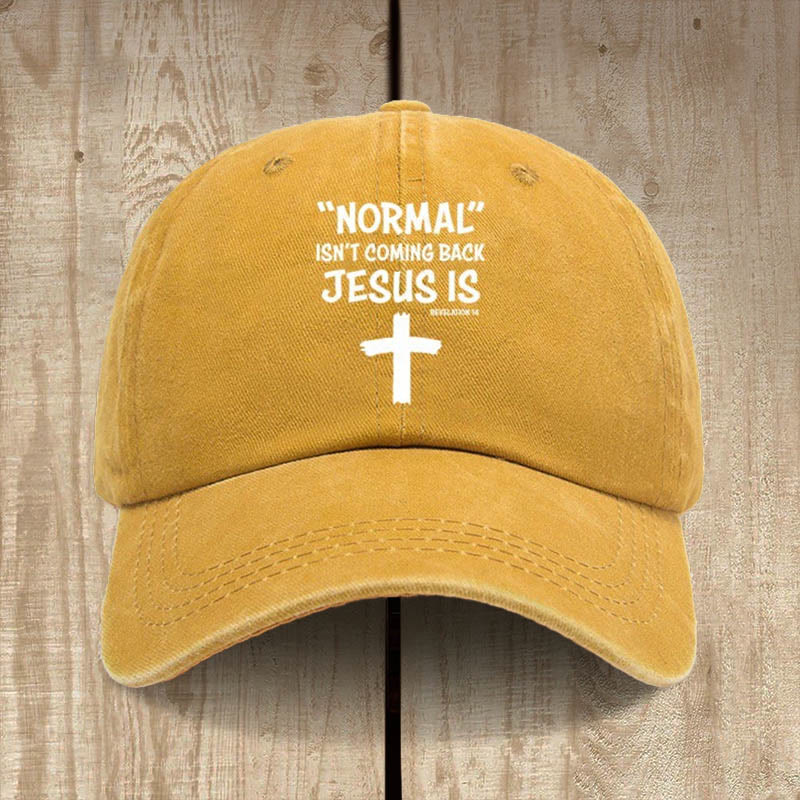 Christianartworkshop Jesus Is Coming Back Unisex Distressed Washed Cotton Hat