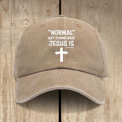 Christianartworkshop Jesus Is Coming Back Unisex Distressed Washed Cotton Hat