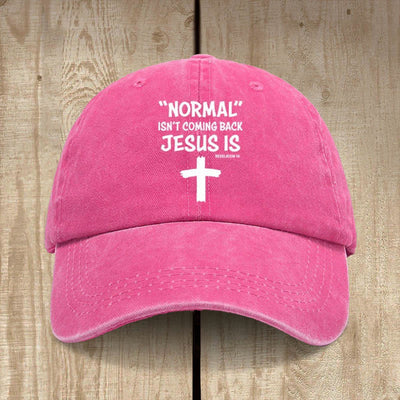 Christianartworkshop Jesus Is Coming Back Unisex Distressed Washed Cotton Hat