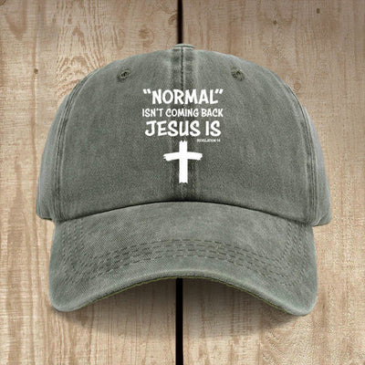 Christianartworkshop Jesus Is Coming Back Unisex Distressed Washed Cotton Hat