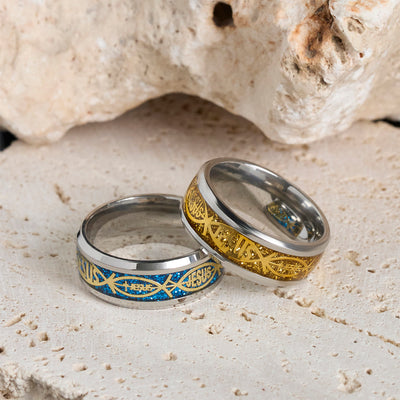 Christianartworkshop Rustic Stainless Steel Ring: "Jesus" in Fish