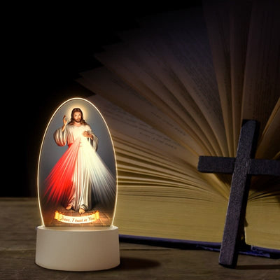 Christianartworkshop Daily Blessing Oval Holy Scenes Night Light: Glowing Halo & Holy Icons