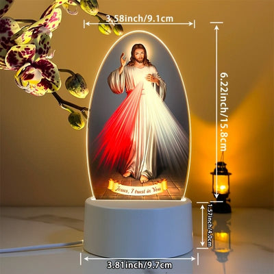 Christianartworkshop Daily Blessing Oval Holy Scenes Night Light: Glowing Halo & Holy Icons