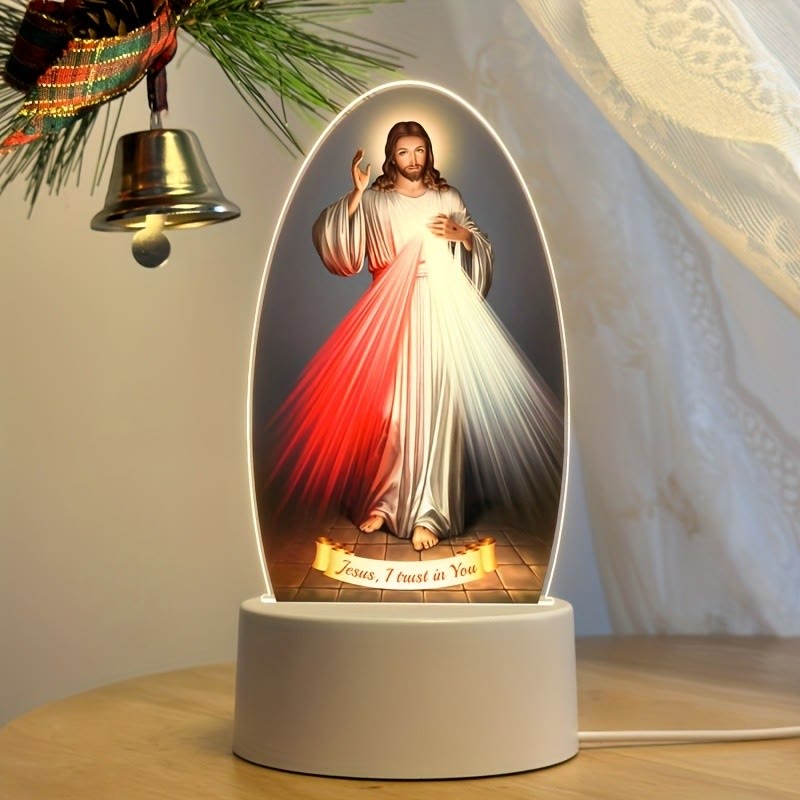 Christianartworkshop Daily Blessing Oval Holy Scenes Night Light: Glowing Halo & Holy Icons