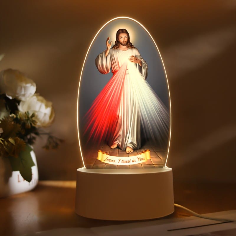 Christianartworkshop Daily Blessing Oval Holy Scenes Night Light: Glowing Halo & Holy Icons