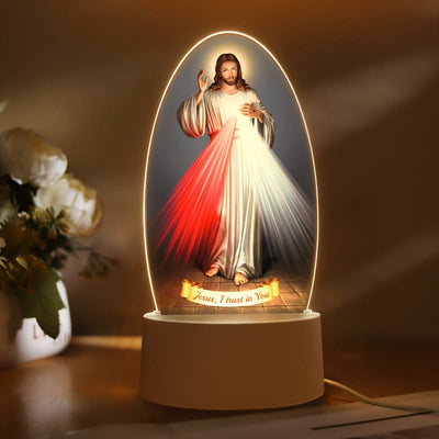 Christianartworkshop Daily Blessing Oval Holy Scenes Night Light: Glowing Halo & Holy Icons