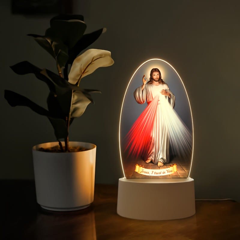Christianartworkshop Daily Blessing Oval Holy Scenes Night Light: Glowing Halo & Holy Icons