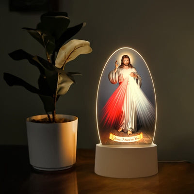 Christianartworkshop Daily Blessing Oval Holy Scenes Night Light: Glowing Halo & Holy Icons