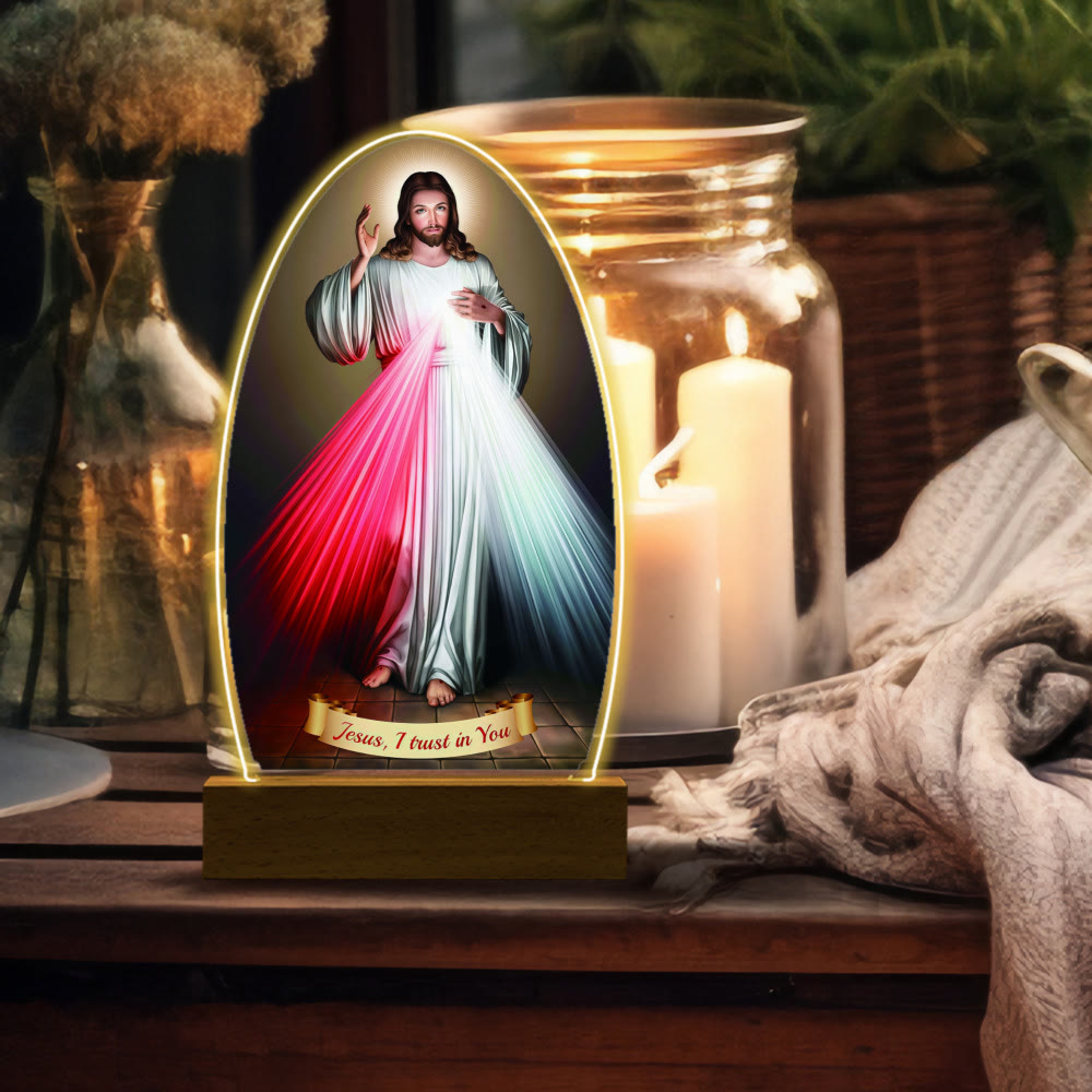 Christianartworkshop Daily Blessing Oval Holy Scenes Night Light: Glowing Halo & Holy Icons