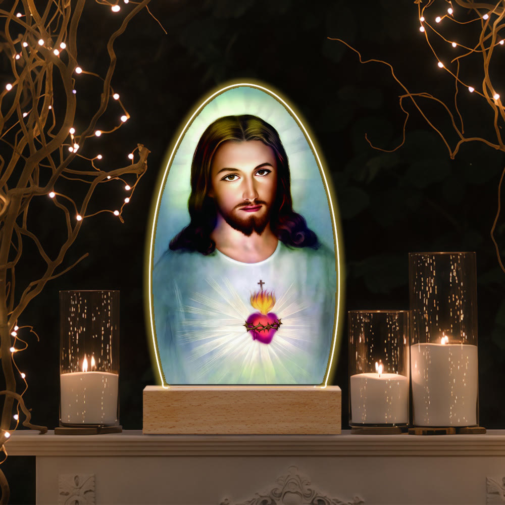 Christianartworkshop Daily Blessing Oval Holy Scenes Night Light: Glowing Halo & Holy Icons