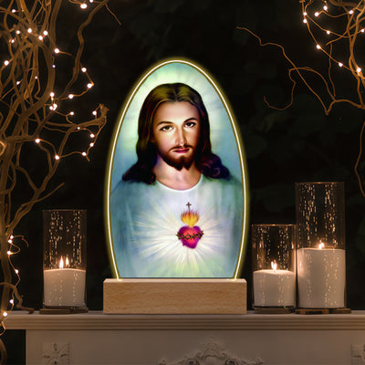 Christianartworkshop Daily Blessing Oval Holy Scenes Night Light: Glowing Halo & Holy Icons