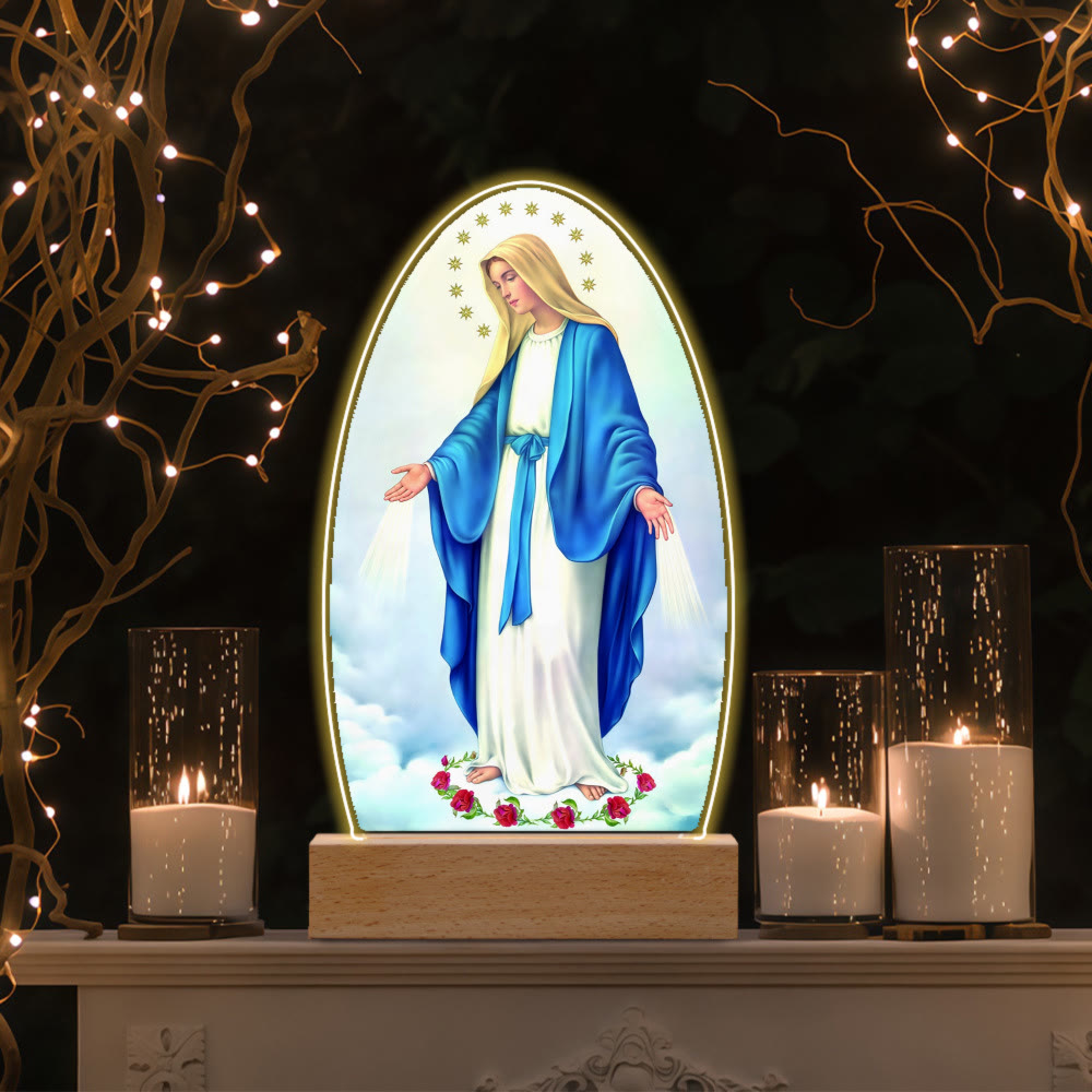 Christianartworkshop Daily Blessing Oval Holy Scenes Night Light: Glowing Halo & Holy Icons