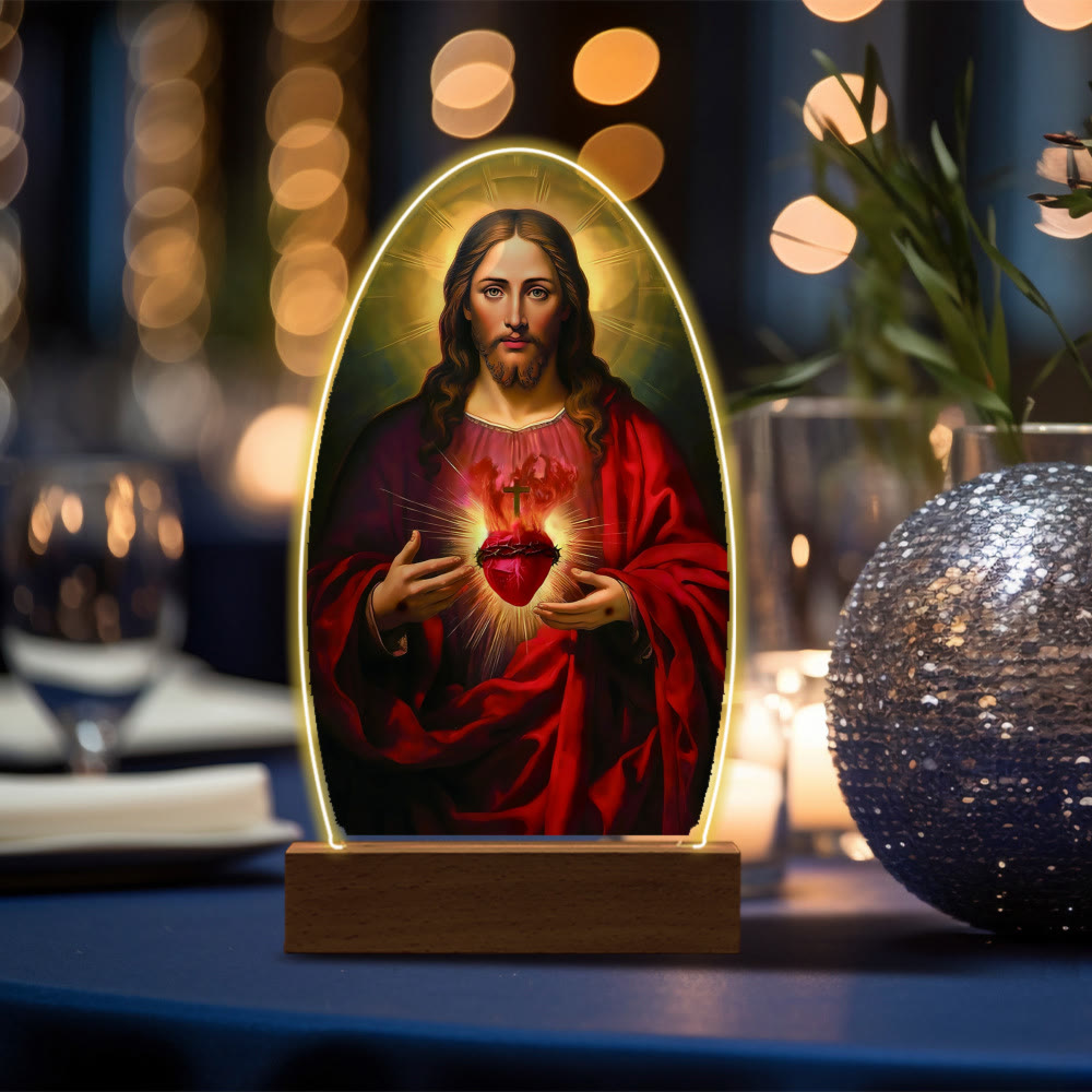 Christianartworkshop Daily Blessing Oval Holy Scenes Night Light: Glowing Halo & Holy Icons