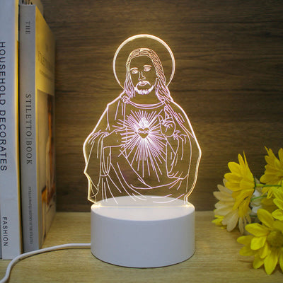 Christianartworkshop Minimalist Faith Unique Gift Night Light: Glowing Outlines & Enduring Icons