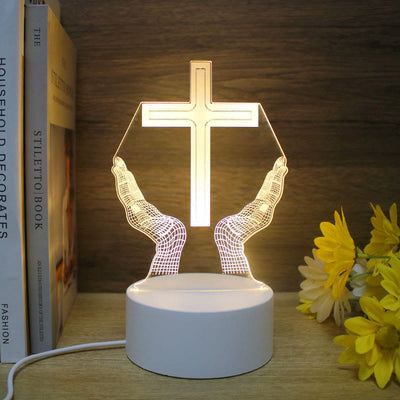 Christianartworkshop Minimalist Faith Unique Gift Night Light: Glowing Outlines & Enduring Icons