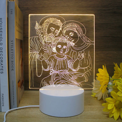 Christianartworkshop Minimalist Faith Unique Gift Night Light: Glowing Outlines & Enduring Icons