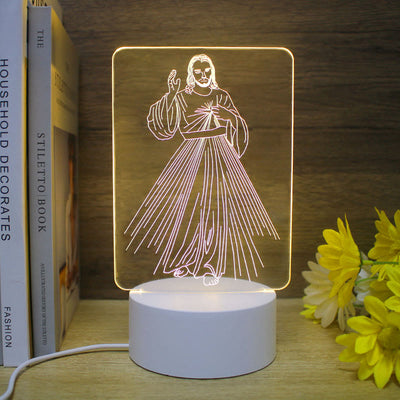 Christianartworkshop Minimalist Faith Unique Gift Night Light: Glowing Outlines & Enduring Icons