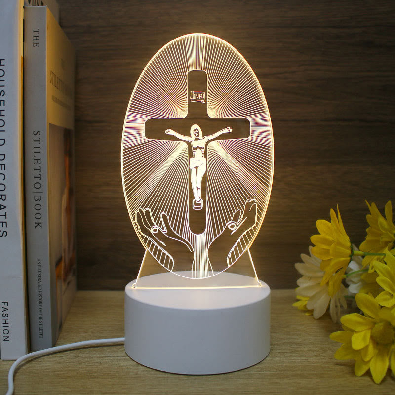 Christianartworkshop Minimalist Faith Unique Gift Night Light: Glowing Outlines & Enduring Icons