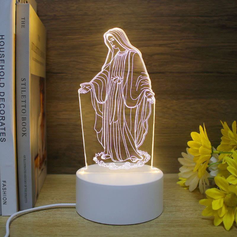 Christianartworkshop Minimalist Faith Unique Gift Night Light: Glowing Outlines & Enduring Icons