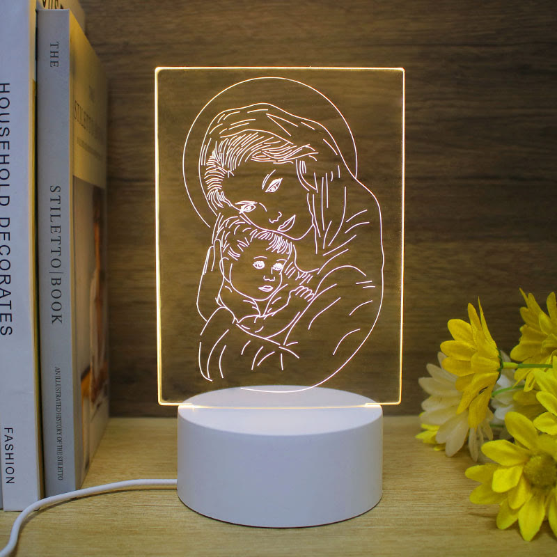 Christianartworkshop Minimalist Faith Unique Gift Night Light: Glowing Outlines & Enduring Icons