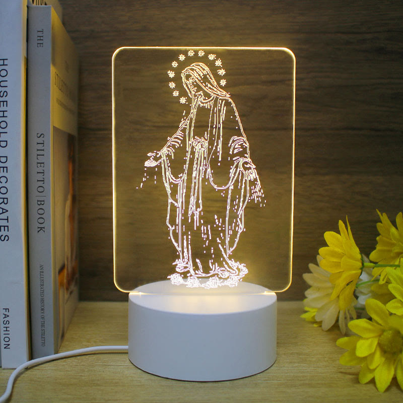 Christianartworkshop Minimalist Faith Unique Gift Night Light: Glowing Outlines & Enduring Icons