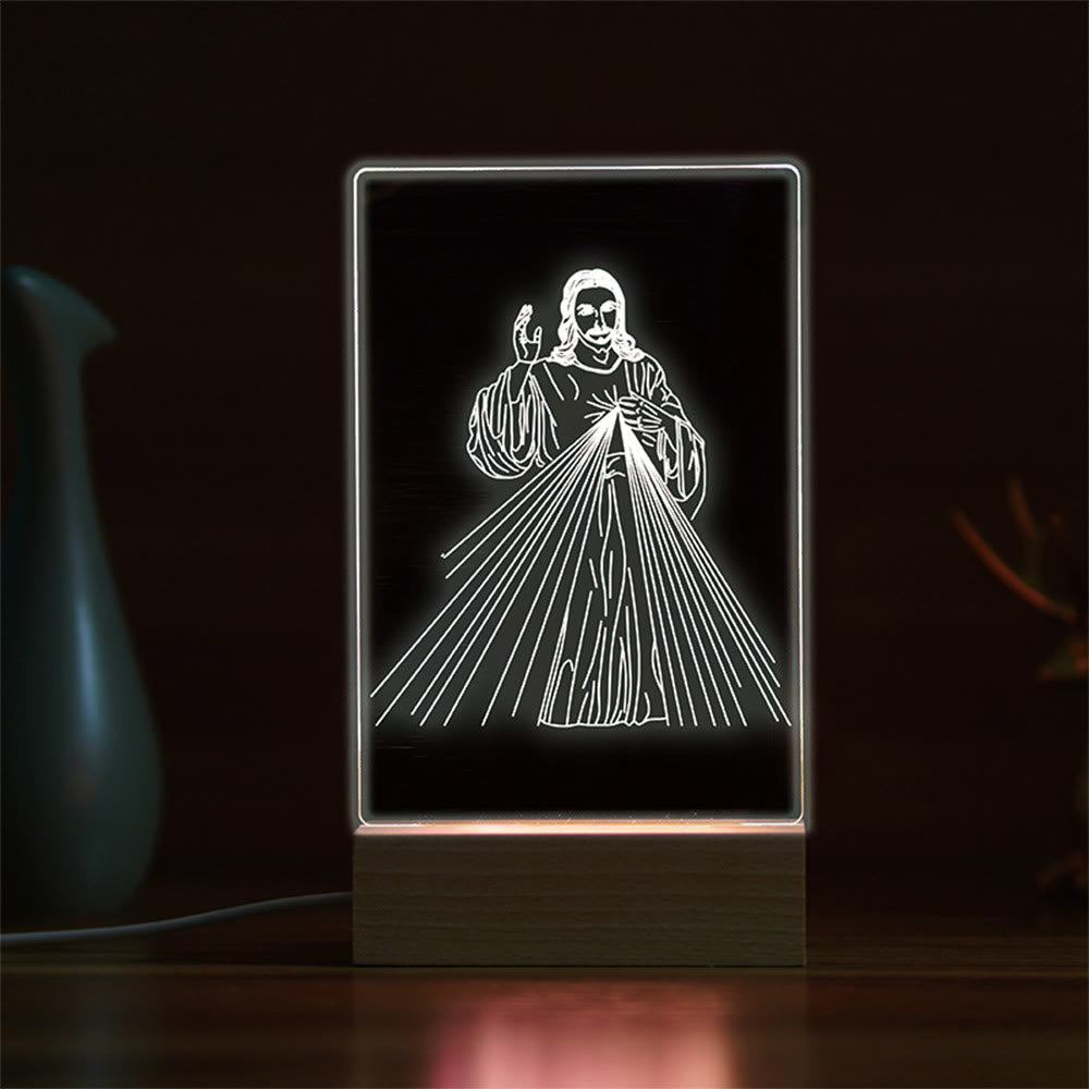 Christianartworkshop Minimalist Sacred Outlines Night Light: Share Divine Bonds