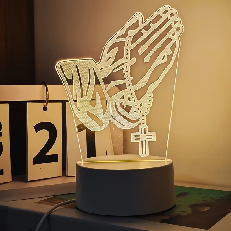Christianartworkshop Spiritual Glow Praying Hands Night Light: Blend of Religion and Modernity