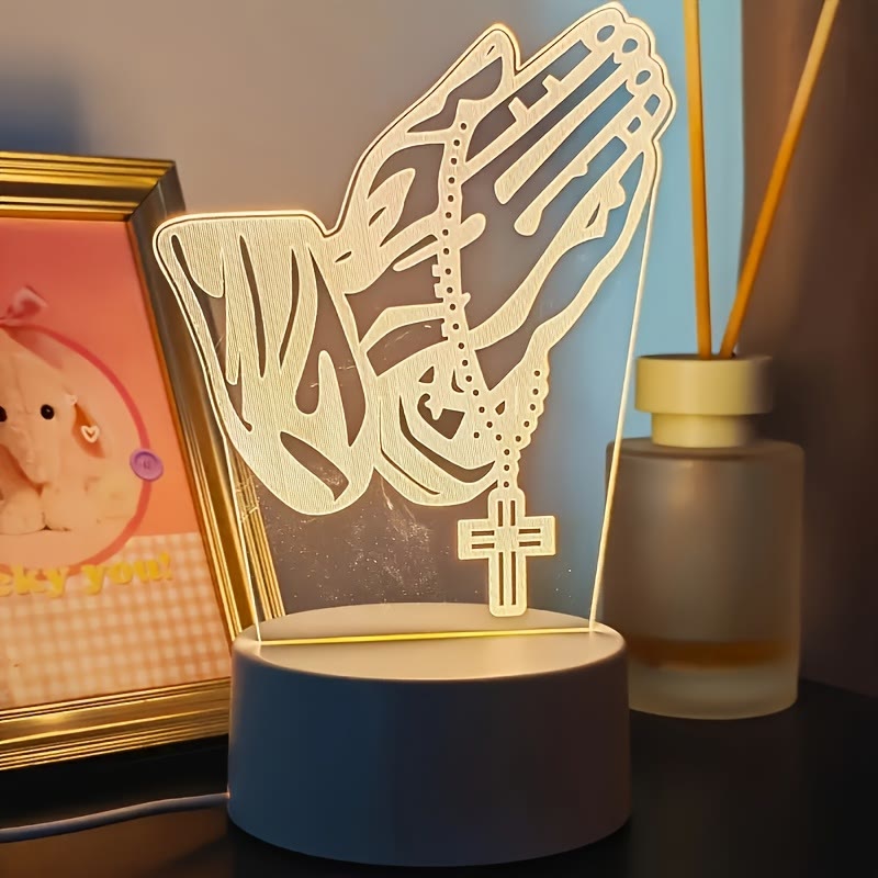 Christianartworkshop Spiritual Glow Praying Hands Night Light: Blend of Religion and Modernity