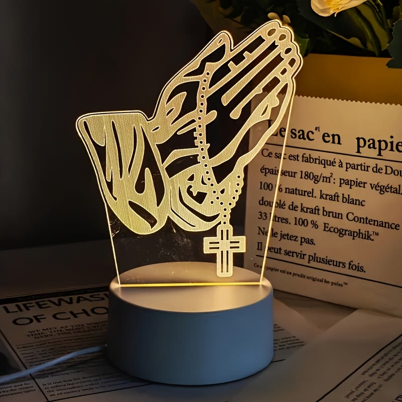 Christianartworkshop Spiritual Glow Praying Hands Night Light: Blend of Religion and Modernity