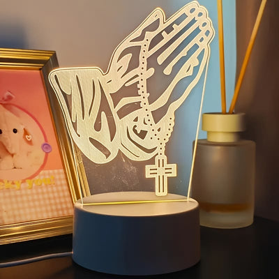 Christianartworkshop Spiritual Glow Praying Hands Night Light: Blend of Religion and Modernity