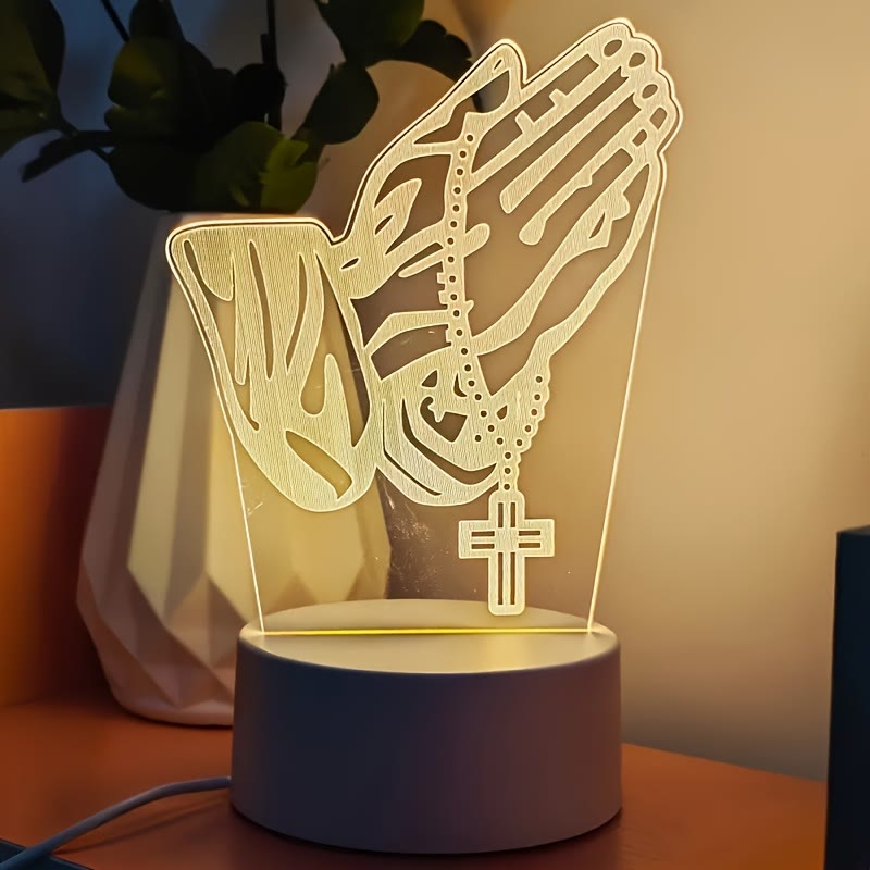Christianartworkshop Spiritual Glow Praying Hands Night Light: Blend of Religion and Modernity
