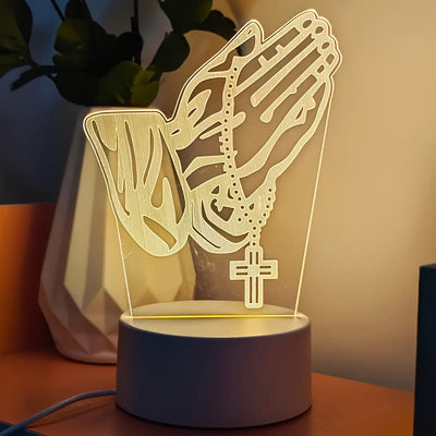 Christianartworkshop Spiritual Glow Praying Hands Night Light: Blend of Religion and Modernity