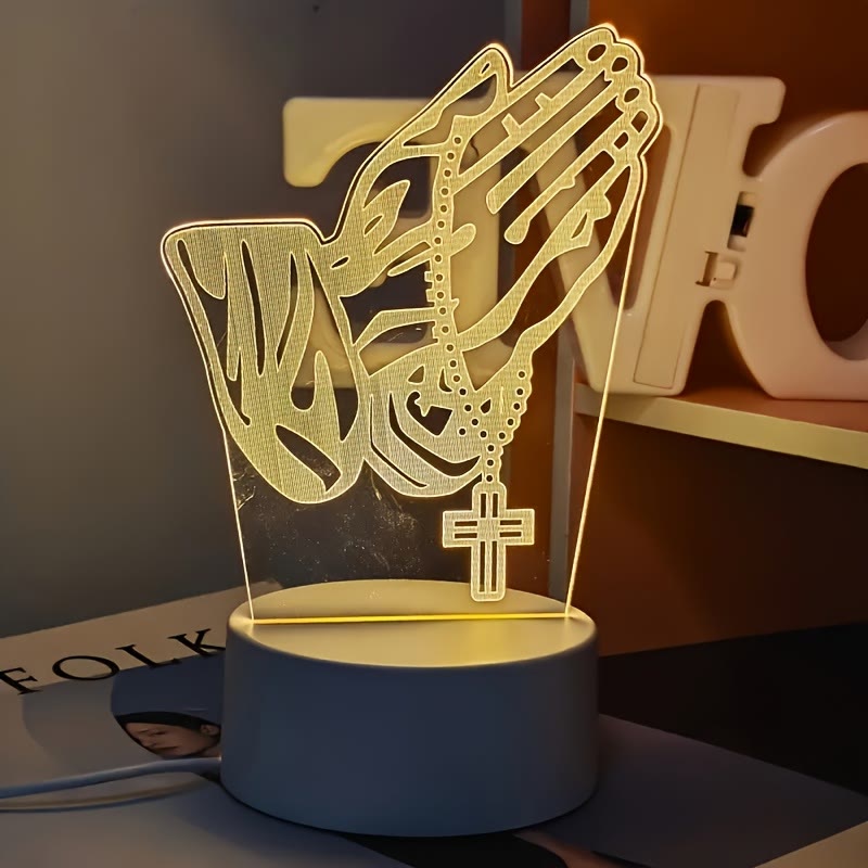 Christianartworkshop Spiritual Glow Praying Hands Night Light: Blend of Religion and Modernity