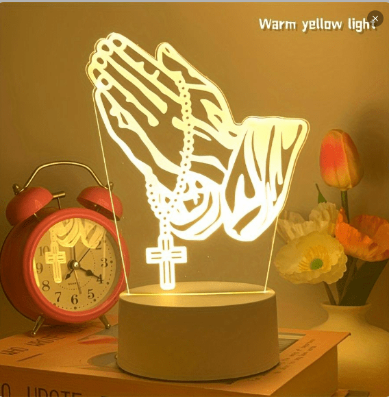 Christianartworkshop Spiritual Glow Praying Hands Night Light: Blend of Religion and Modernity